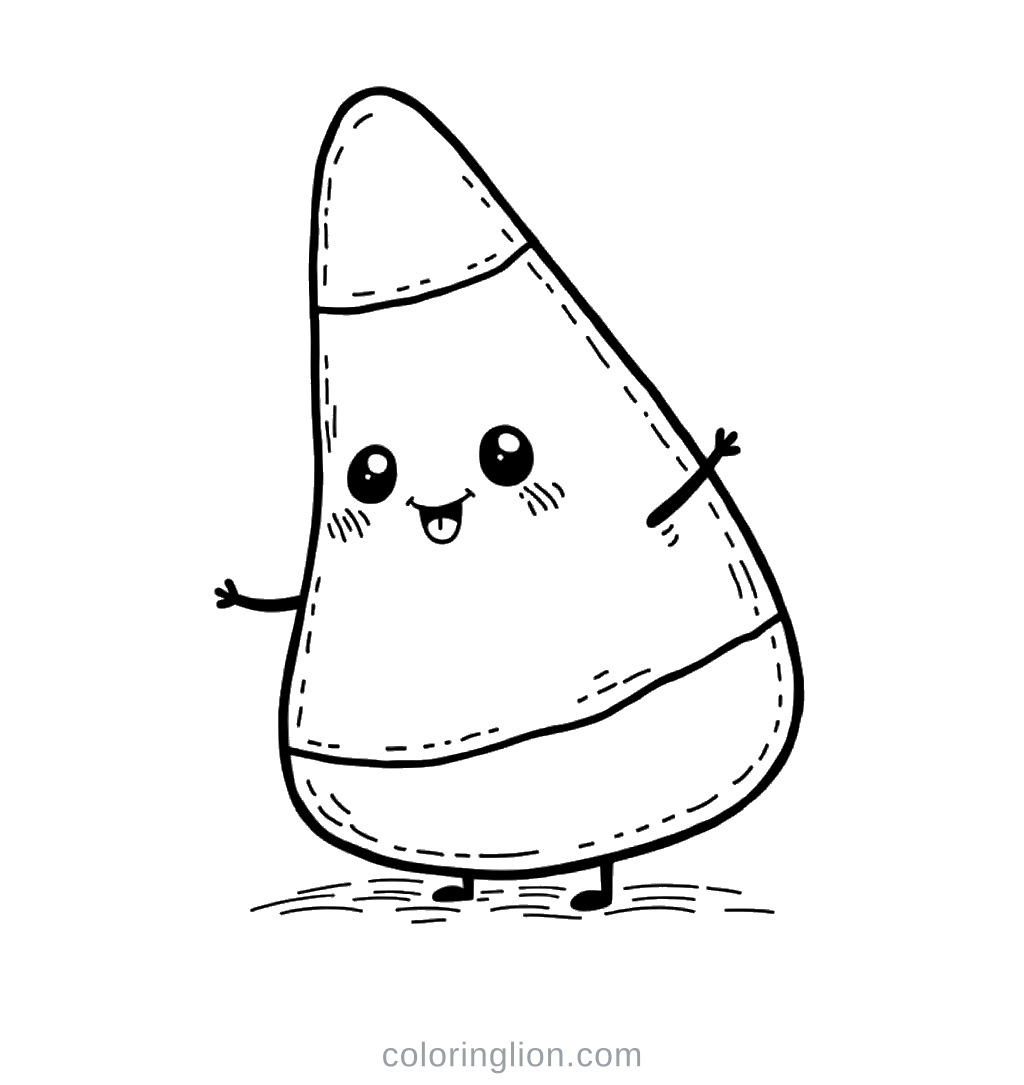Candy Corn Coloring Page