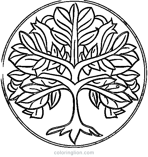 Oak Tree Coloring Page