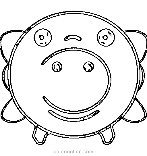 A round ladybug Coloring Page