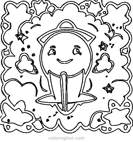 Rocket blasting off Coloring Page