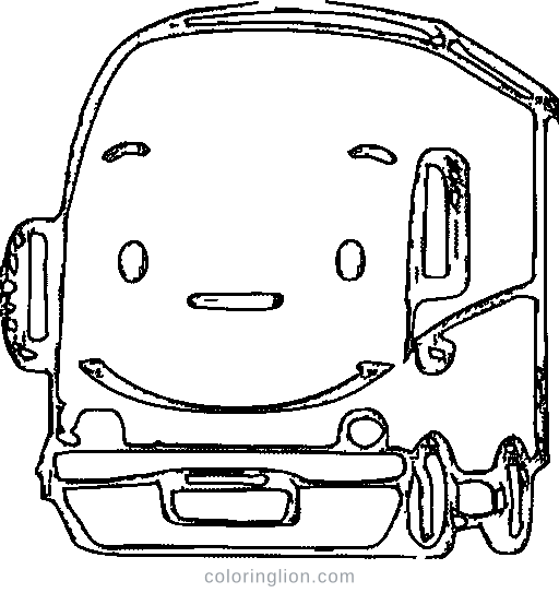 A bus with a smile Coloring Page