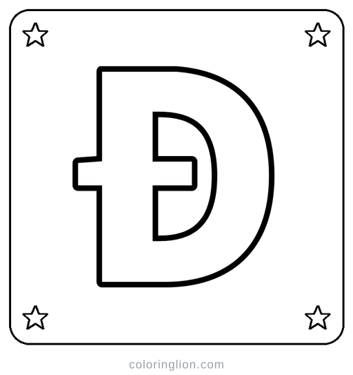 Letter Đ Coloring Page