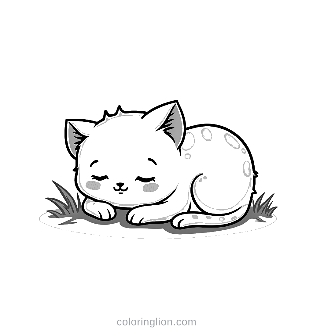 잠자는 고양이 색칠 도안