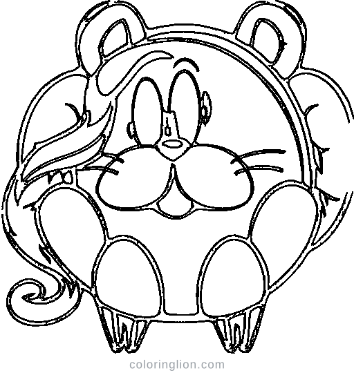 Furry monster with horns Coloring Page