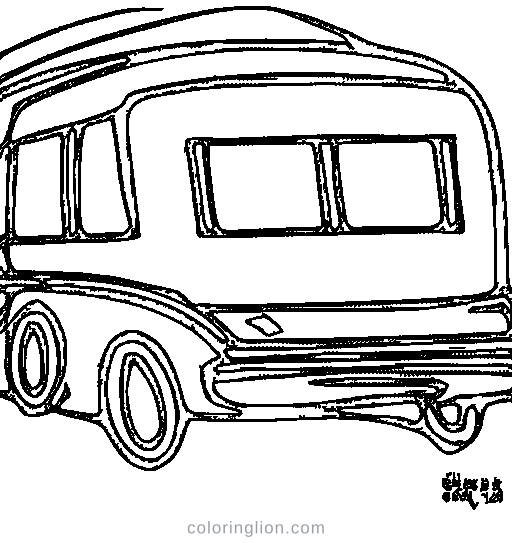 A bus with a smile Coloring Page