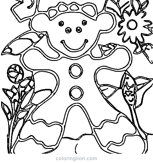 A gingerbread man Coloring Page