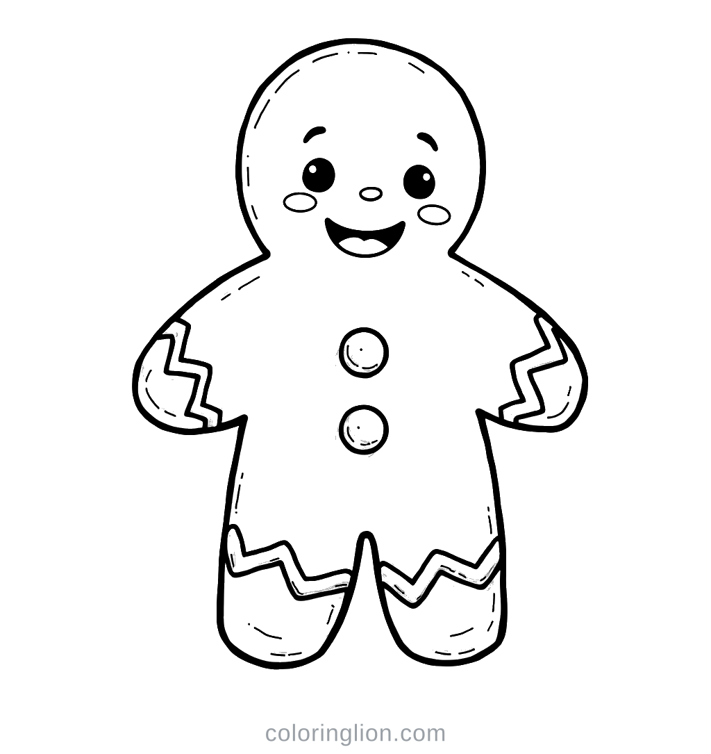 Gingerbread Coloring Page