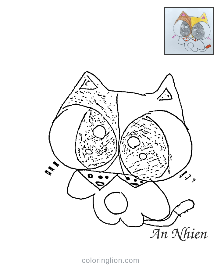 Cute Cat Coloring Page