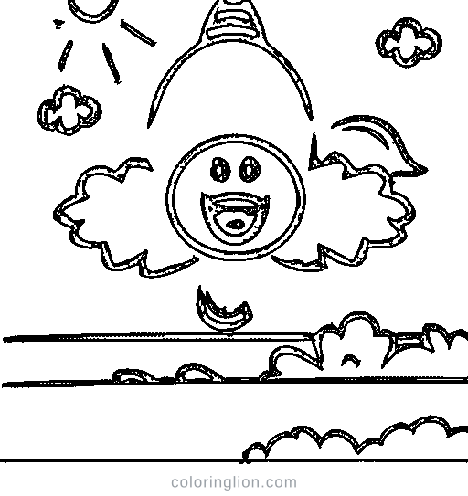 Rocket blasting off Coloring Page