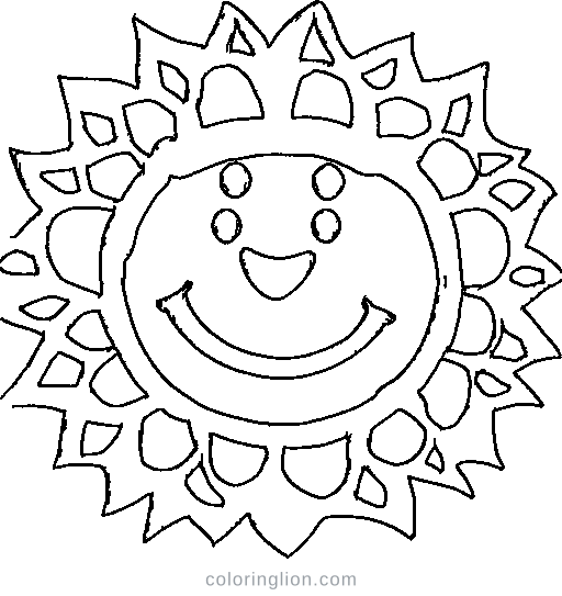 A smiling sun Coloring Page