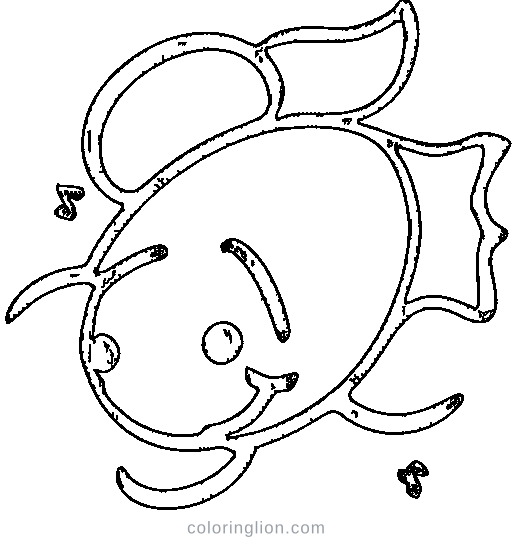 A simple fish with numbered areas Coloring Page
