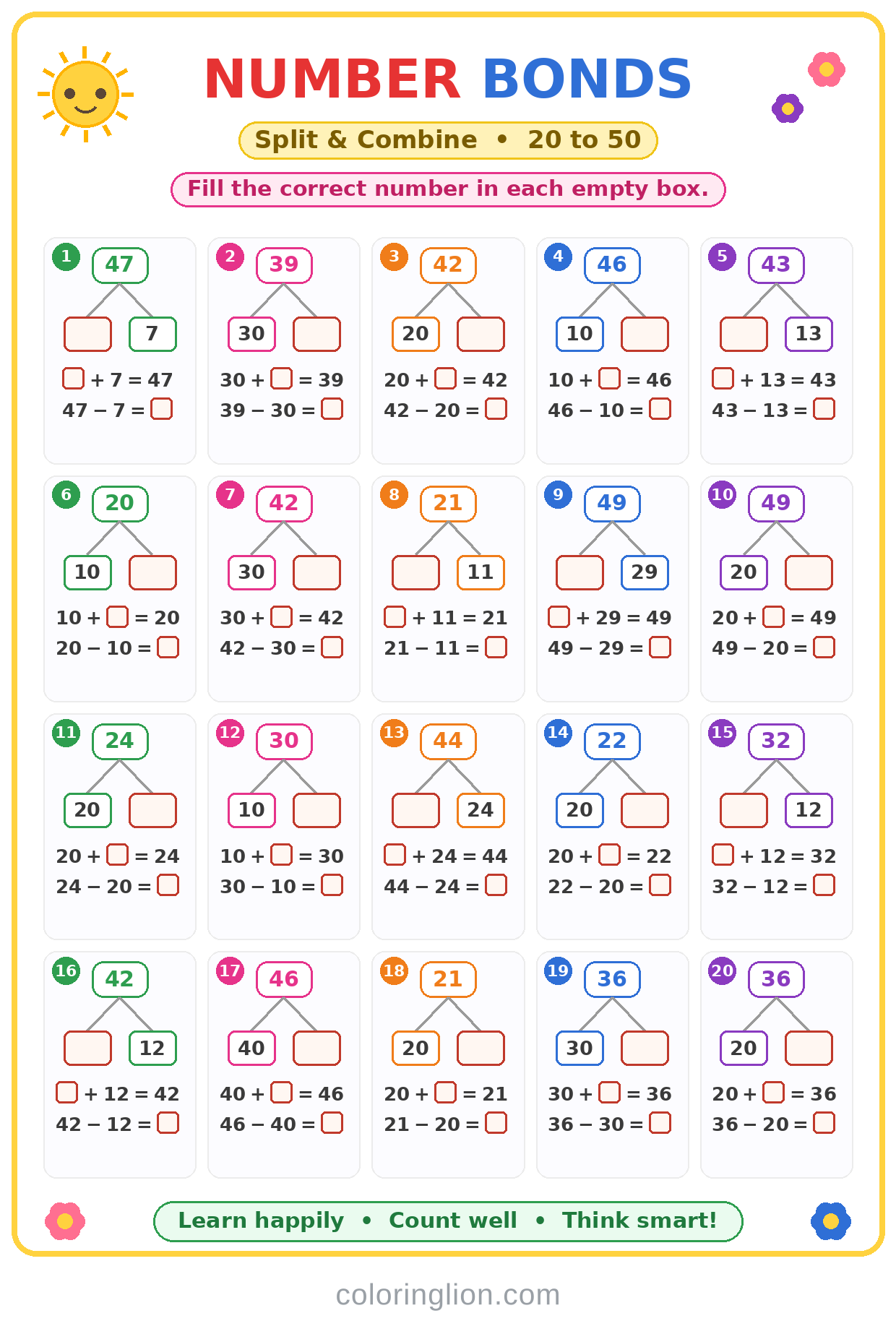 Number Bonds 15