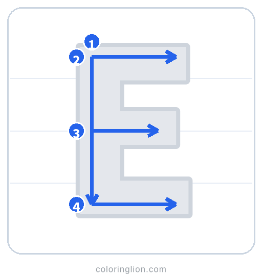 Trace Letter E
