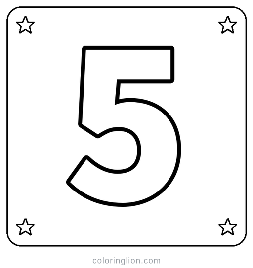 Number 5 Coloring Page