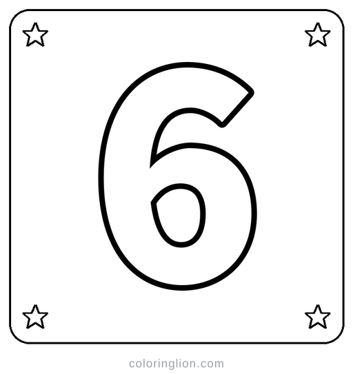Number 6 Coloring Page