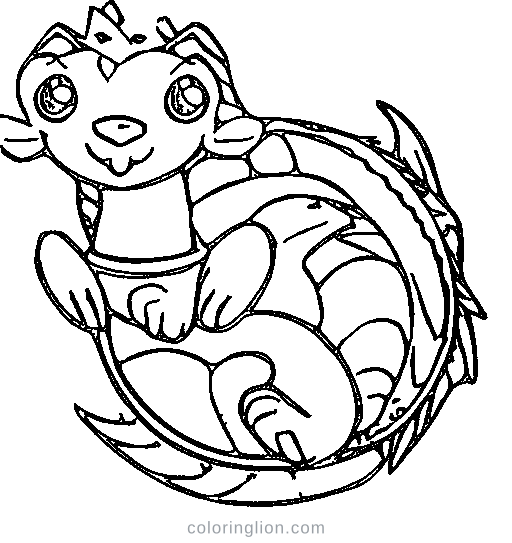 Dragon curled up Coloring Page