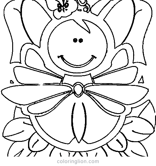 Little fairy with butterfly wings and a wand Coloring Page