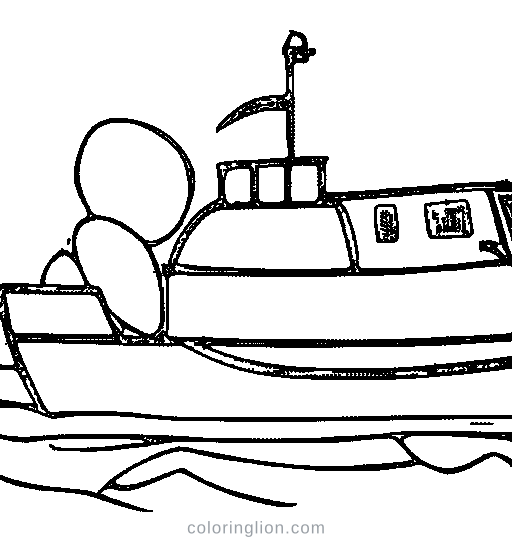 A chubby tugboat Coloring Page