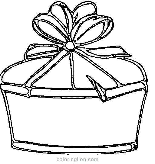 A gift box with a bow Coloring Page