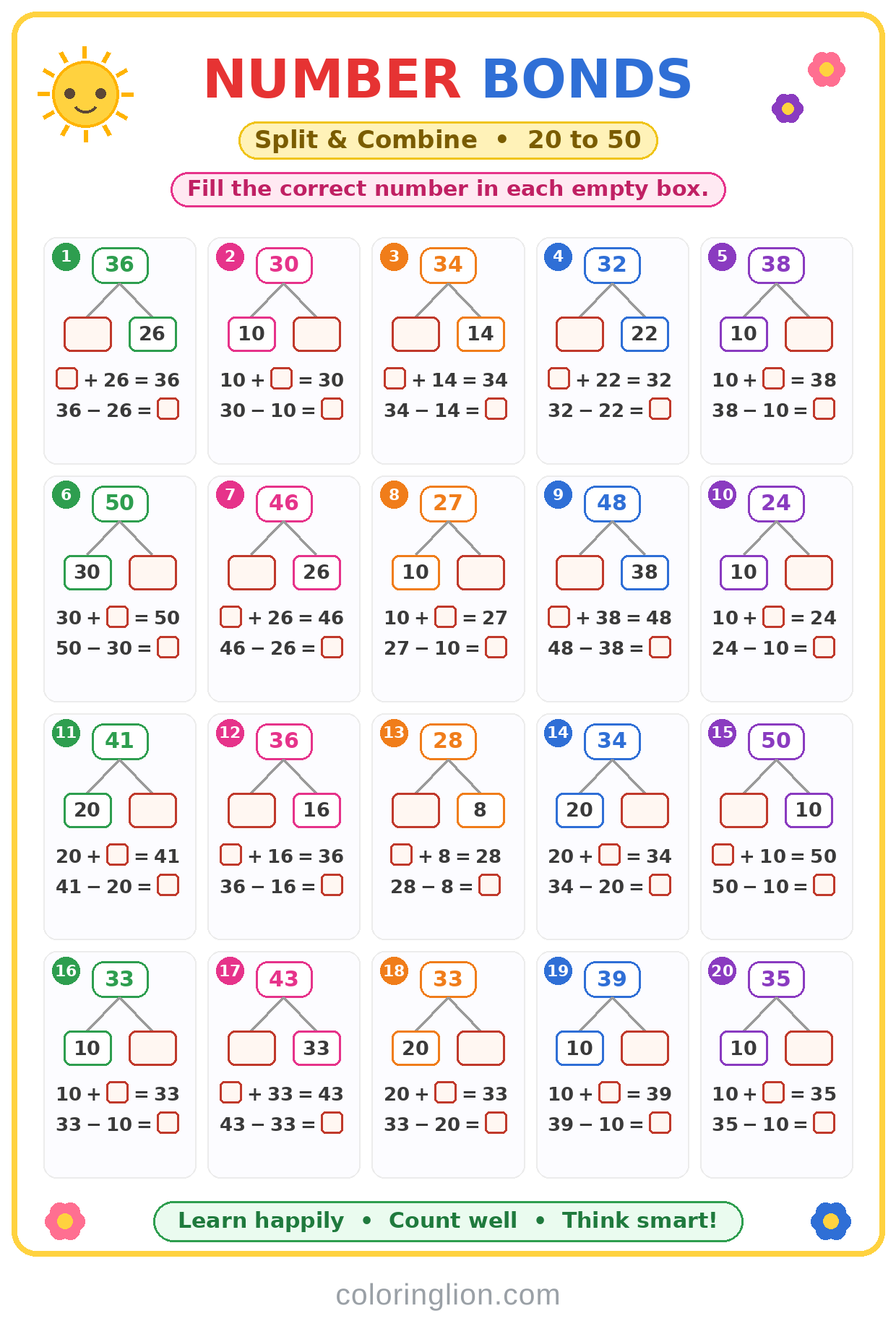 Number Bonds 09