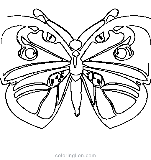 A smiling butterfly Coloring Page