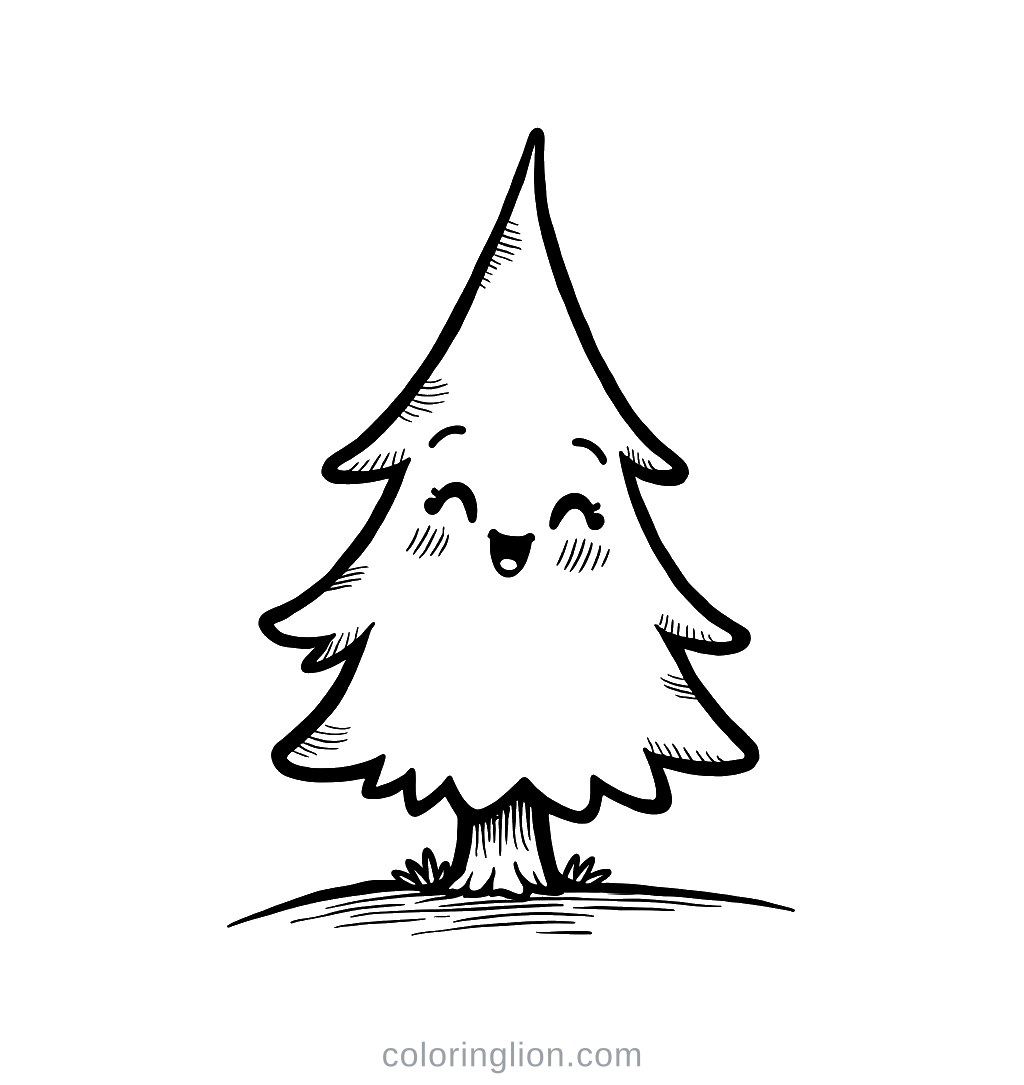 Pine Tree Coloring Page