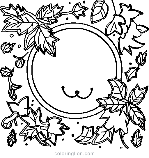 A tree with falling leaves in autumn Coloring Page