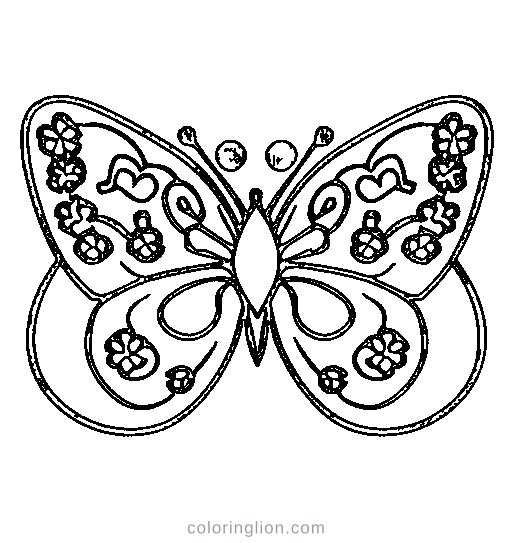 A smiling butterfly Coloring Page